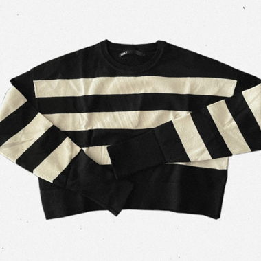 Pull rayé noir blanc 