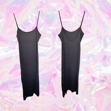 Schwarzes Slip-Kleid