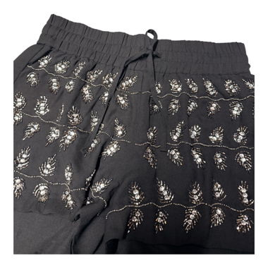 Black Shorts with Embroidery