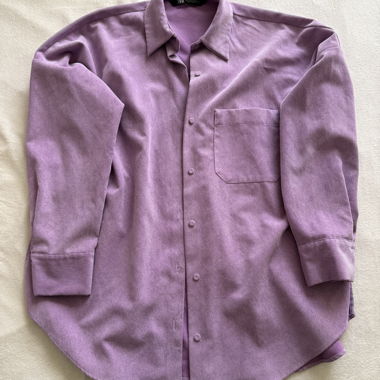 Camicia in velluto a coste lilla