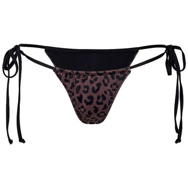 New bikini bottom triangle / black & leopard
