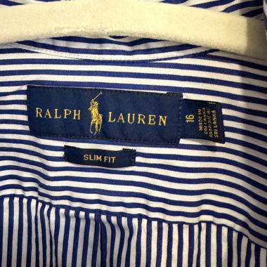 Ralph Lauren blue striped slim fit shirt
