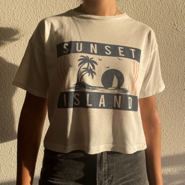 Sunset Island Cropped T-Shirt