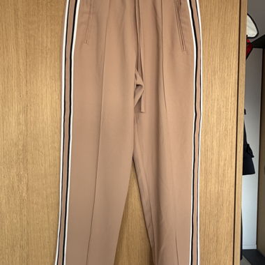 Pantalon à rayures beige UK 10