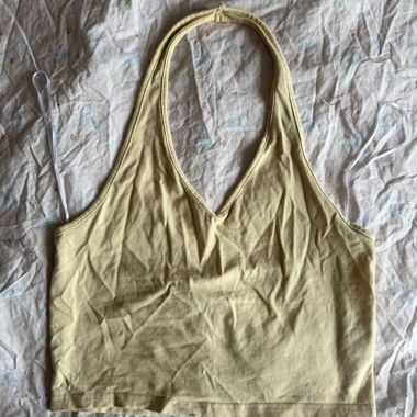 Yellow halter crop top