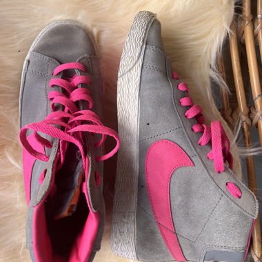 Nike Pink-Gray High-Top Sneaker