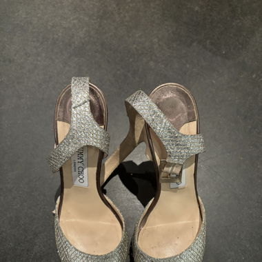Jimmy Choo High Heels mit Strassbesatz 39 1/2