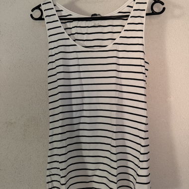 Weiss-Schwarz gestreiftes Tanktop