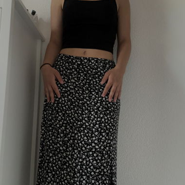 Floral Skirt with Slit