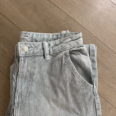 Long Blue/White Striped Cargo Pants