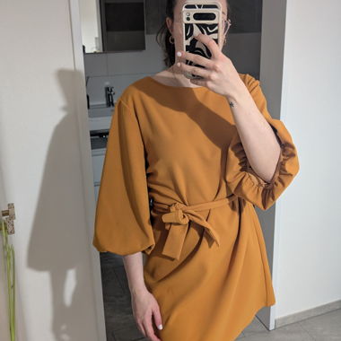 Mango Kleid in senfgelb