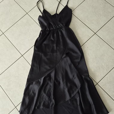 Black satin dress