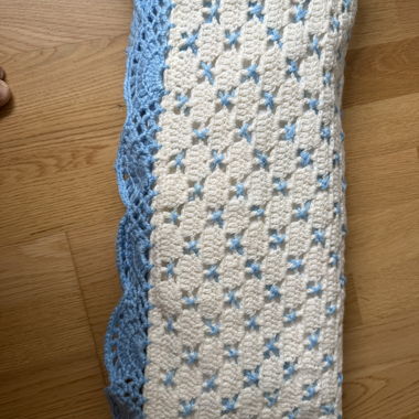 Blue and White Crochet Blanket