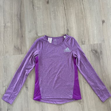 Maglia sportiva Adidas a maniche lunghe, lilla, taglia 152
