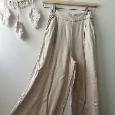 Pantalon en tissu beige