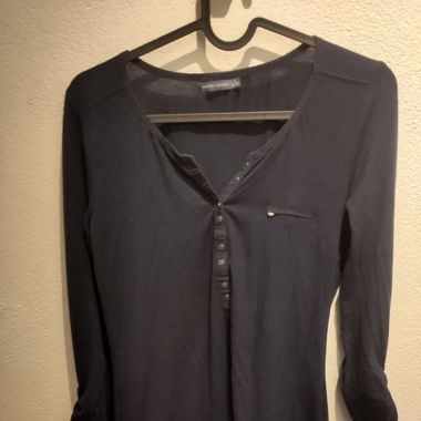 Marineblaues Langarmshirt Gr. S