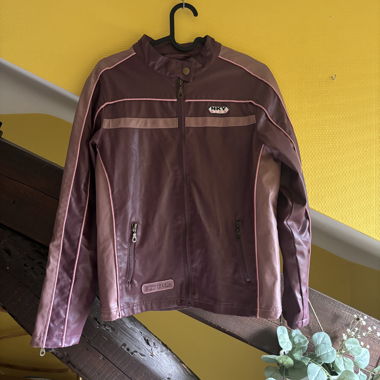 Veste motard rose 