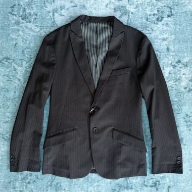Blazer pinstripe PPFM con teschio e strass