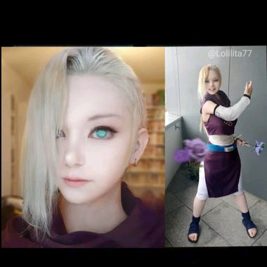 Parte superiore e inferiore viola di Naruto Ino