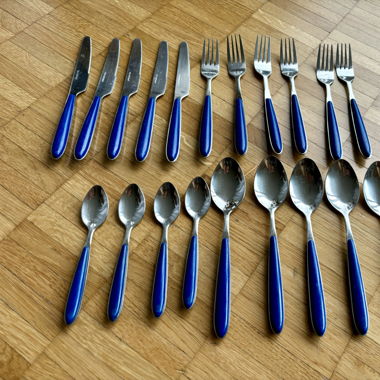 2000s Besteckset 20 tlg Edelstahl blau