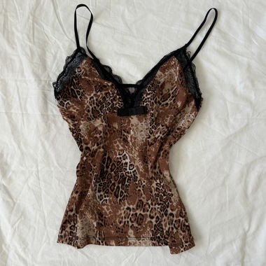 Free shipping vintage y2k leopard top