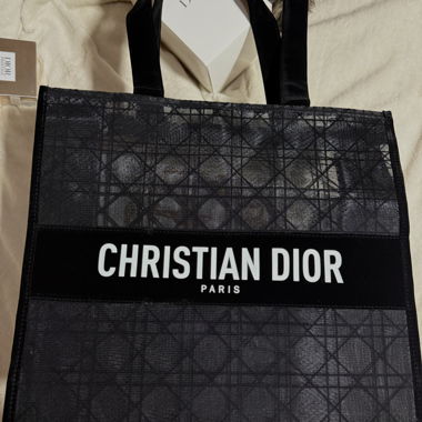 Dior Black Mesh Tote Bag