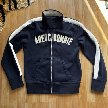Abercrombie & Fitch felpa con zip e cappuccio navy taglia S