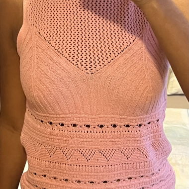 Pink knitted sleeveless top