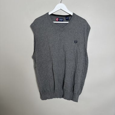 Gilet en maille sans manches CHAPS gris