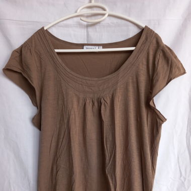 T-shirt brun en coton