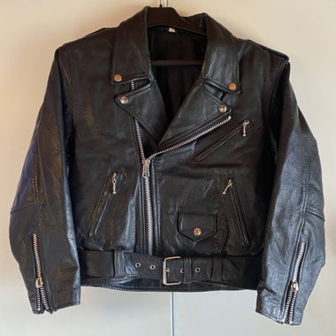 Schwarze Biker-Lederjacke, Grösse S