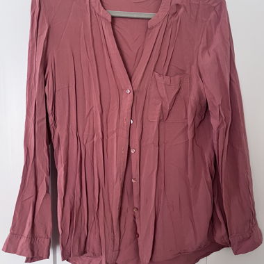 Rosa Langarm-Bluse