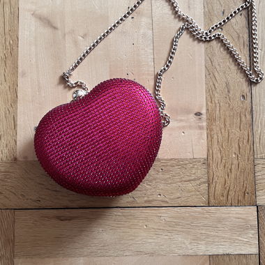 Herz Tasche mit Strasssteinen