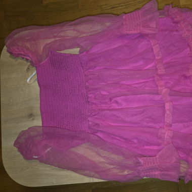 Robe froncé à volants à fronces transparent
