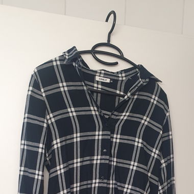 Hemdbluse schwarz/weiss