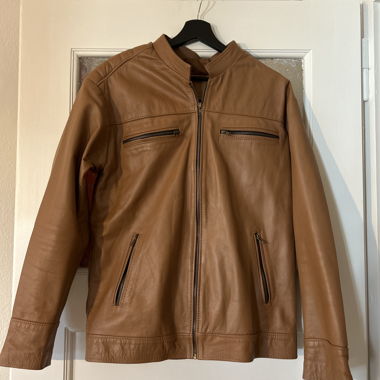 Brown leather jacket