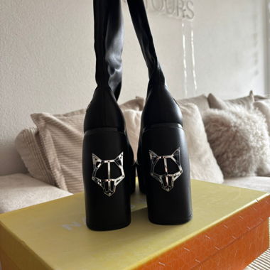 Stivali con plateau Naked Wolfe neri
