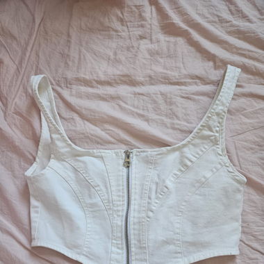 Bustier blanc zip