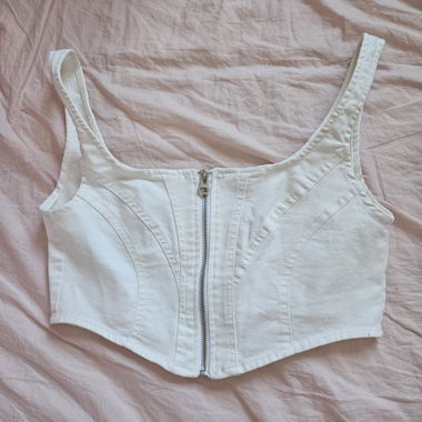 White Zip Bustier