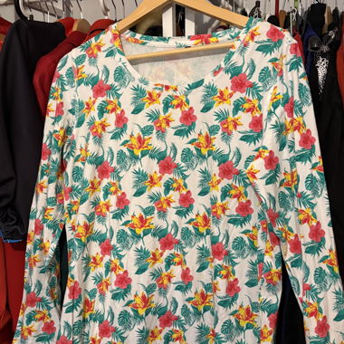 Geblümtes Kleid mit 3/4-Ärmeln