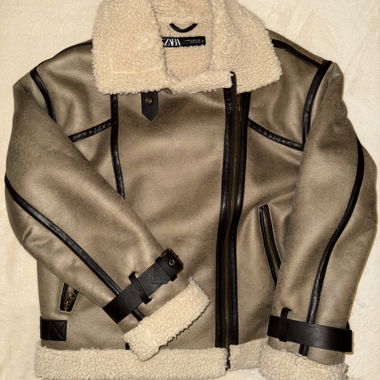 ZARA faux leather jacket with teddy lining