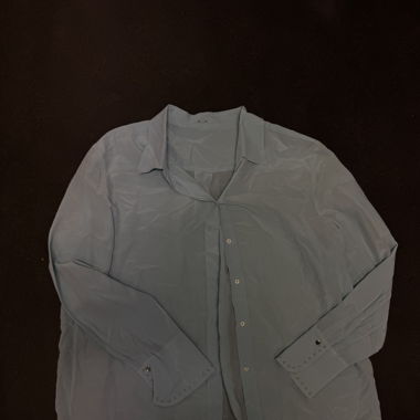 blue satin shirt with studs