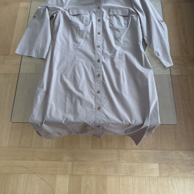 Abito camicia beige maniche 3/4