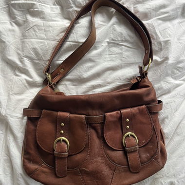 borsa in pelle marrone
