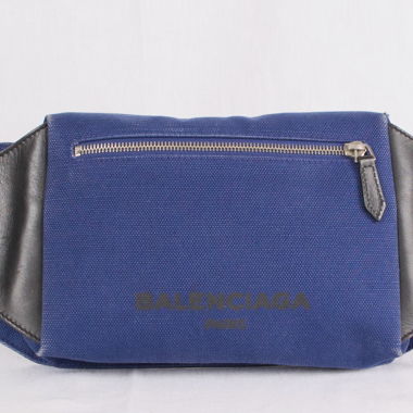 Auth BALENCIAGA Waist body bag canvas leather.