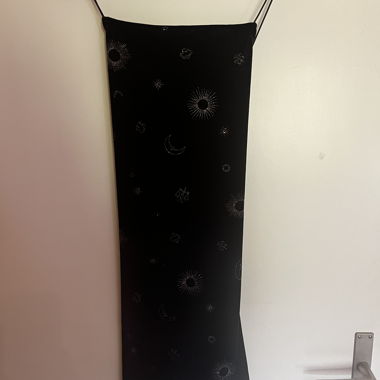 Black patterned slip dress