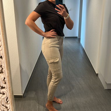 Beige Cargo-Hose Damen