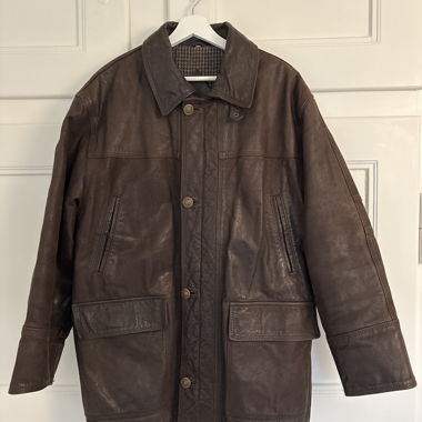 Brown leather jacket Yves Saint Laurent