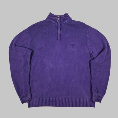 Chaps Ralph Lauren StrickSweater Half Zip, Lila, L