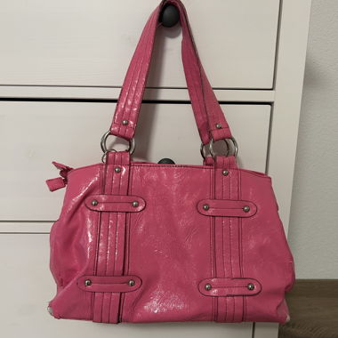 Borsa rosa con fodera leopardata